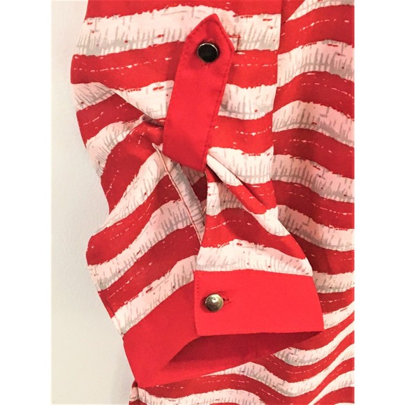 Antilia Femme Red and White Striped Top Women's Large - Picture 6 of 10